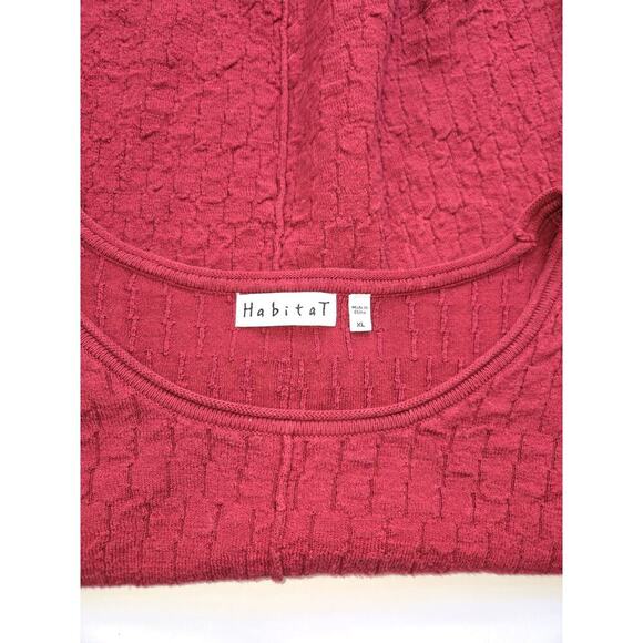 Habitat Red Cotton Linen Lagenlook Tunic Sweater size XL One Pocket - Picture 10 of 13